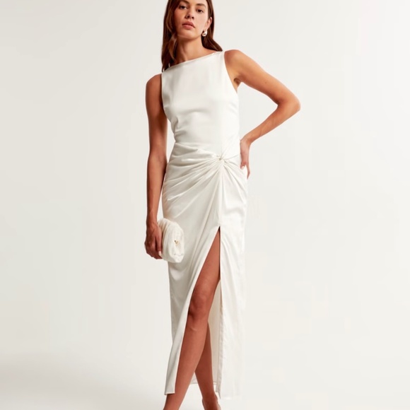 COPY - BLUE Women’s Draped Skirt Maxi Dress - Abercrombie & Fitch. Small-Regular - Picture 2 of 5